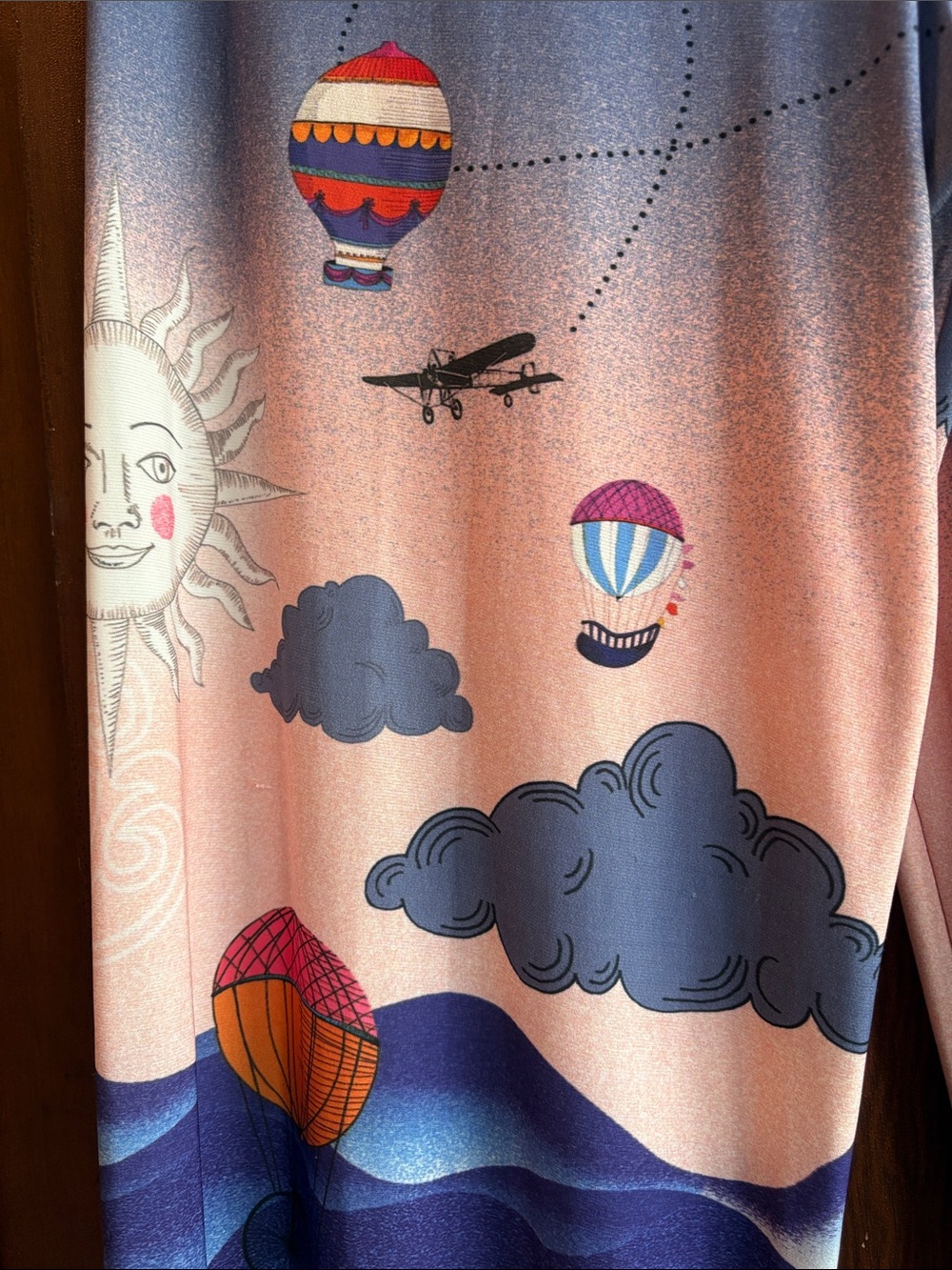 Anatolia Vibrant Color Hot Air Balloon Graphic Print Wide Leg Pants - Picture 9 of 15